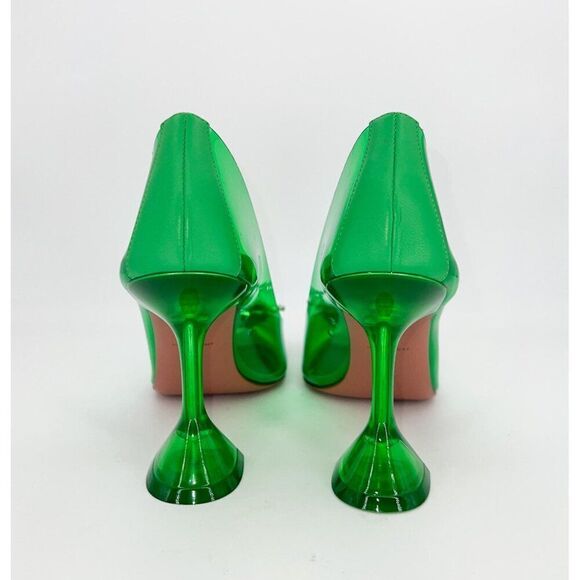 NWT AMINA MUADDI Begum Green Pointed Toe Crystal Brooch Glass Pumps Size… - Picture 14 of 16